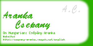 aranka csepany business card